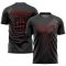 Custom Black Black-Red Sublimation Soccer Uniform Jersey